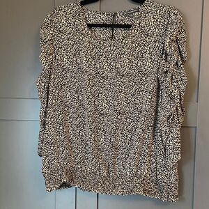 Adrianna Papell Black and Cream Blouse
